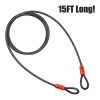 BV Heavy-Duty 15FT Security Cable Lock with Loops - 10mm (3/8 Inch) Cut-Resistant Braided Steel Cable - Versatile & Weatherproof - Bike Lock Cable, Security Chain for Padlock, Chain Lock, Wire Lock - Image 7