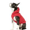 Gooby Fleece Vest Hoodie Dog Sweater - Red, Medium - Warm Pullover Dog Hoodie with O-Ring Leash - Winter Hooded Small Dog Sweater - Dog Clothes for Small Dogs Boy or Girl, and Medium Dogs