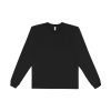 Los Angeles Apparel 3 Pack Fine Jersey Long Sleeve Crew Neck T-Shirt, Large, Black/Heather Grey/White - Image 4