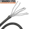 BV Heavy-Duty 15FT Security Cable Lock with Loops - 10mm (3/8 Inch) Cut-Resistant Braided Steel Cable - Versatile & Weatherproof - Bike Lock Cable, Security Chain for Padlock, Chain Lock, Wire Lock - Image 3