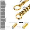 Loveshine Chain Dog Collar 18K Gold Cuban Link Dog Chain 15MM 10MM Thick Chain Collar Metal Stainless Steel Heavy Duty Slip Dog Collars for Dogs(10in to 26in) (12"?Can Over Head of 8" to 11") - Image 7