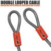 BV Heavy-Duty 15FT Security Cable Lock with Loops - 10mm (3/8 Inch) Cut-Resistant Braided Steel Cable - Versatile & Weatherproof - Bike Lock Cable, Security Chain for Padlock, Chain Lock, Wire Lock - Image 5