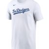 Nike MLB City Connect Wordmark T-Shirt (US, Alpha, 3X-Large, Regular, Regular, Los Angeles Dodgers -White)