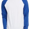 Men's Full Length Sleeve Raglan Cotton Baseball Tee Shirt (S, Royal Blue/White) - Image 3