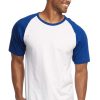 TOP PRO Men's Short Sleeve Baseball Tee Shirt (S, Royal Blue/White)