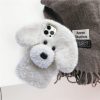 Losin Dog Case Compatible with iPhone 14 Pro Max Cute 3D Plush Fluffy Dog Case Cartoon Case Fashion Luxury Fur Hair Fuzzy Wool Face Soft Back Cover Shockproof Protective for Women and Girls Girly - Image 4