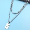 XOYOYZU Personalized Jersey Number Layered Necklaces for Boy Stainless Steel Athletes Sports Number Chain for Men Baseball Basketball Football Gifts Silver 5 - Image 6