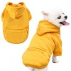 PETCARE Dog Hoodie Yellow Winter Warm Dog Sweater Soft Fleece Hooded Sweatshirts with Pocket Puppy Sweaters Small Dog Clothes Chihuahua Yorkies French Bulldog Outfits Dog Cold Weather Clothes Coats