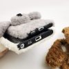Losin Dog Case Compatible with Galaxy S23 Ultra Cute 3D Plush Fluffy Dog Case Cartoon Case Fashion Luxury Fur Hair Fuzzy Wool Face Soft Back Cover Shockproof Protective for Women and Girls Girly Gray - Image 6