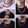 Suplight Gold Cuban Link Chain for Men, Thick Mens Chain, Stainless Steel 18k Gold Plated Chain, 3MM Curb Link Chain, 14 inch Choker Chain Men - Image 8