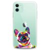 Cavka TPU Case Compatible with iPhone 15 14 13 12 11 Pro Max Plus Mini Xs Xr X 8+ 7 6 5 SE Cute French Bulldog Flexible Silicone Print Colored Dog Design Slim fit Cute Funny Animals Clear Girls Paws - Image 2