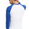 Men's Full Length Sleeve Raglan Cotton Baseball Tee Shirt (S, Royal Blue/White) - Image 2