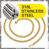 Suplight Gold Cuban Link Chain for Men, Thick Mens Chain, Stainless Steel 18k Gold Plated Chain, 3MM Curb Link Chain, 14 inch Choker Chain Men - Image 2