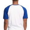 TOP PRO Men's Short Sleeve Baseball Tee Shirt (S, Royal Blue/White) - Image 2