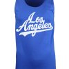 ShirtBANC Original Los Angeles Letters Mens Tank Top Shirt California Love Tee (Blue, XL)