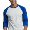 TOP PRO Men's 3/4 Sleeve Casual Raglan Jersey Baseball Tee Shirt (L, Royal Blue/White - 1)