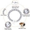ANCIRS 10 inch 5A Cubic Dog Collars Chain for Small Medium Dogs, Iced Out Crystal Stones Tennis Bling Collar Chain for Pet Puppy- Silver - Image 5