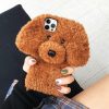 Losin Compatible with iPhone 15 Pro Max Case Cute Plush Furry Dog Phone Case for Women Girls Girly 3D Cartoon Kawaii Case Soft TPU Shockproof Protective Cover, Brown - Image 3