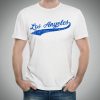 UGP Campus Apparel Los Angeles City Baseball Script - Hometown Pride Souvenir Basic Cotton T-Shirt - Large - White/Blue - Image 7