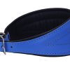 Dogs My Love Real Leather Extra Wide Padded Tapered Dog Collar (16.25"-18.75" Neck; 3" Wide, Blue) - Image 4
