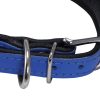 Dogs My Love Real Leather Extra Wide Padded Tapered Dog Collar (16.25"-18.75" Neck; 3" Wide, Blue) - Image 2