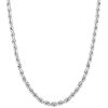 Miabella Solid 925 Sterling Silver Italian 2mm, 3mm Diamond-Cut Braided Rope Chain Necklace for Men Women, Made in Italy (2mm, Length 20 Inches)