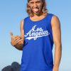 ShirtBANC Original Los Angeles Letters Mens Tank Top Shirt California Love Tee (Blue, XL) - Image 3