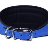 Dogs My Love Real Leather Extra Wide Padded Tapered Dog Collar (16.25"-18.75" Neck; 3" Wide, Blue) - Image 6