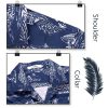 ELETOP Men's Hawaiian Shirt Quick Dry Tropical Aloha Shirts Floral Print Beach Party Casual Shirts Blue F036 L - Image 4