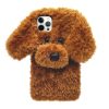 Losin Compatible with iPhone 15 Pro Max Case Cute Plush Furry Dog Phone Case for Women Girls Girly 3D Cartoon Kawaii Case Soft TPU Shockproof Protective Cover, Brown