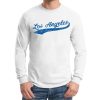 UGP Campus Apparel Los Angeles City Baseball Script - Hometown Pride, Pitcher Long Sleeve T Shirt - Large - White/Blue - Image 4