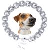 ANCIRS 10 inch 5A Cubic Dog Collars Chain for Small Medium Dogs, Iced Out Crystal Stones Tennis Bling Collar Chain for Pet Puppy- Silver