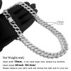 Flatfoosie Gold Dog Chain Collar Diamond Cuban Link Durable Dog Chain Collar for Outside Walking Secure Buckle Dog Gold Chain for Small Medium Large Dogs Cats (20inch, Silver) - Image 2