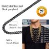 FindChic Black Chain Necklace for Men Thick Cuban Link Men's Curb Chain Necklace Rapper Hippie Chains 7MM 20'' - Image 6