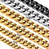 Suplight Gold Cuban Link Chain for Men, Thick Mens Chain, Stainless Steel 18k Gold Plated Chain, 3MM Curb Link Chain, 14 inch Choker Chain Men