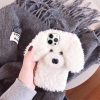 Losin Dog Case Compatible with iPhone 14 Pro Max Cute 3D Plush Fluffy Dog Case Cartoon Case Fashion Luxury Fur Hair Fuzzy Wool Face Soft Back Cover Shockproof Protective for Women and Girls Girly - Image 5
