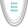 Silvadore 4mm Silver Chain Necklace Men - Stainless Steel CUBAN Diamond-Cut Links - Non-Tarnish Jewelry - 20 Inch / 51cm - Image 6