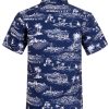 ELETOP Men's Hawaiian Shirt Quick Dry Tropical Aloha Shirts Floral Print Beach Party Casual Shirts Blue F036 L - Image 6