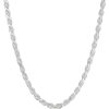 Amazon Essentials Sterling Silver Diamond Cut Rope Chain Necklace, 16