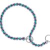 Terrain D.O.G. Laced Chain Slip Collar, 20-inch x 3.5 mm, Teal/Purple