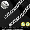 Flatfoosie Gold Dog Chain Collar Diamond Cuban Link Durable Dog Chain Collar for Outside Walking Secure Buckle Dog Gold Chain for Small Medium Large Dogs Cats (20inch, Silver) - Image 5