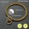 Dog Chain Collar Black Gold 10MM Cuban Link Dog Collar Stainless Steel Metal Slip Chain Collar for Dogs Heavy Duty & Chew Proof - AliExpress 15 - Image 3