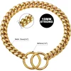 Dog Chain Collar Black Gold 10MM Cuban Link Dog Collar Stainless Steel Metal Slip Chain Collar for Dogs Heavy Duty & Chew Proof - AliExpress 15 - Image 4