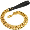 Dog Leash Pet Collar Lead Stainless Steel Super Strong Gold Collar Chain Customized 32mm Bulldog Pitbull Large Dog Collar Leash - AliExpress 15