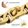 Gold Cuban Chain Pet Collar, Customized Leash, Stainless Steel, Strong Strap, Bully, Large Dog, Pitpull, Bulldog, 32mm - AliExpress 15 - Image 2