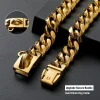 Heavy Duty Strong Metal Dog Cuban Chain Collar Stainless Steel Pet Collar For Large Dogs Pitbull Bulldog Silver Gold Show Collar - AliExpress 15 - Image 4