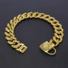 Large Dog Collar Leash Bully Dog Pet Chain 32mm Skull Customized Stainless Steel Gold Metal Heavy Pitbull Bulldog Collar Lead - Image 4