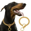 Luxury Dog Collar Gold Dog Stainless Metal Chain Choker For Pitbull Bulldog Teddy French Bulldog Metal Collar Pet Training Neckl - AliExpress 15 - Image 2
