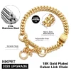 NIKPET Gold Color Dog Martingale Collar Metal Chain Choke with Design Secure Buckle, 18K Cuban Link 15MM Strong Chew Proof - AliExpress 15 - Image 3