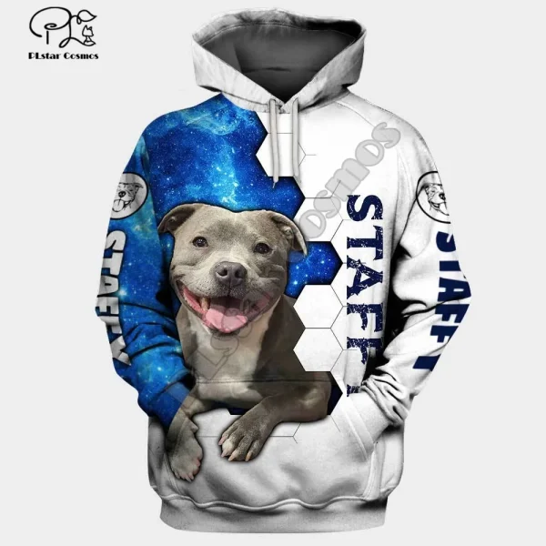 PLstar Cosmos Animal Rottweiler Staffy Pitbull Dog Tracksuit 3DPrint Mens/Womens Harajuku NewFashion Funny Jacket Zip Hoodies A3 - AliExpress 200000343 - Image 2